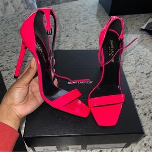 YSL ankle strap heel